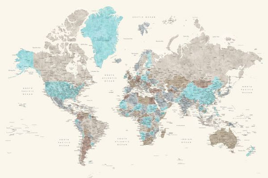 PHOTOWALL / World Map with Cities (e325695)