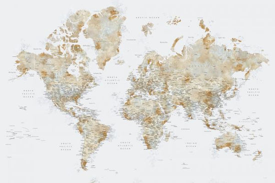PHOTOWALL / World Map with Cities (e325706)