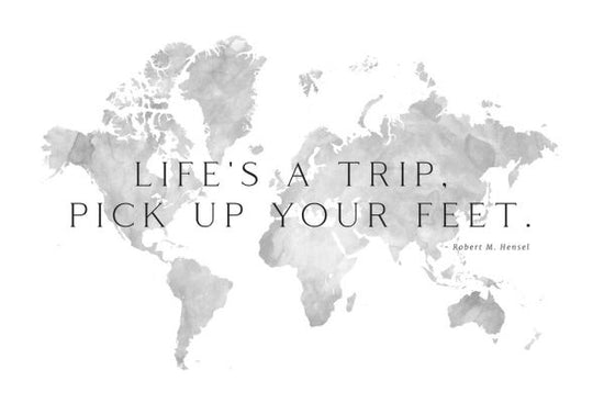 PHOTOWALL / World Map with Hensel Quote (e325716)