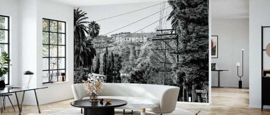PHOTOWALL / Black California - Hollywood Sign (e328627)