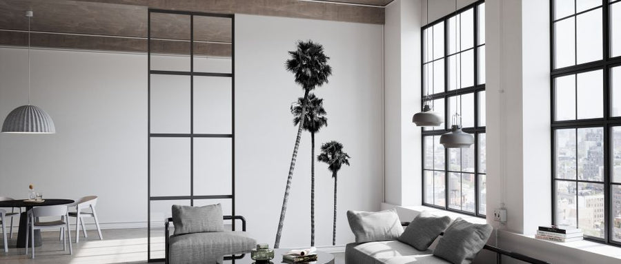 PHOTOWALL / Black California - Hollywood Palm Trees (e328629)