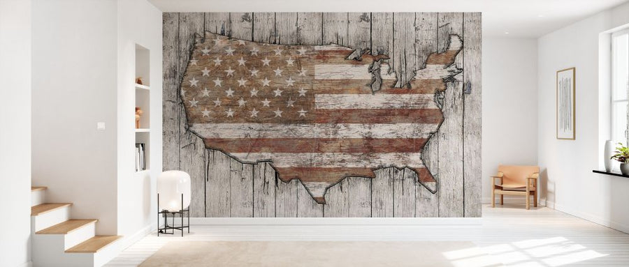 PHOTOWALL / USA Map - White (e329565)