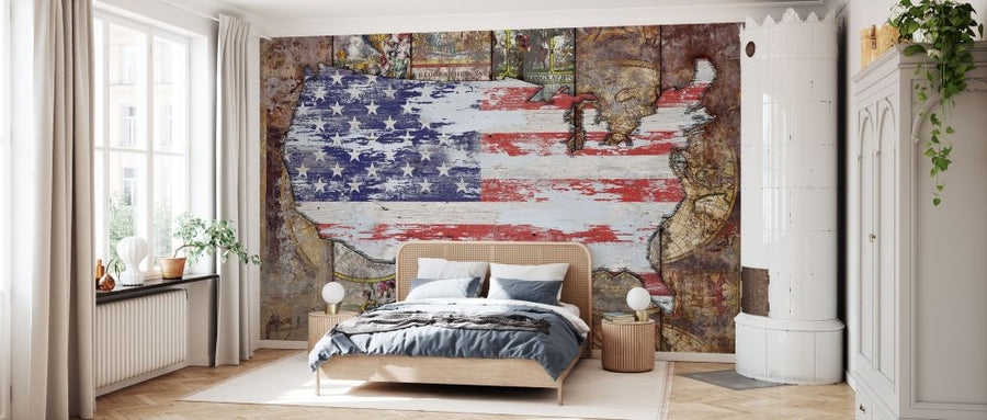 PHOTOWALL / USA Map Flag (e329571)