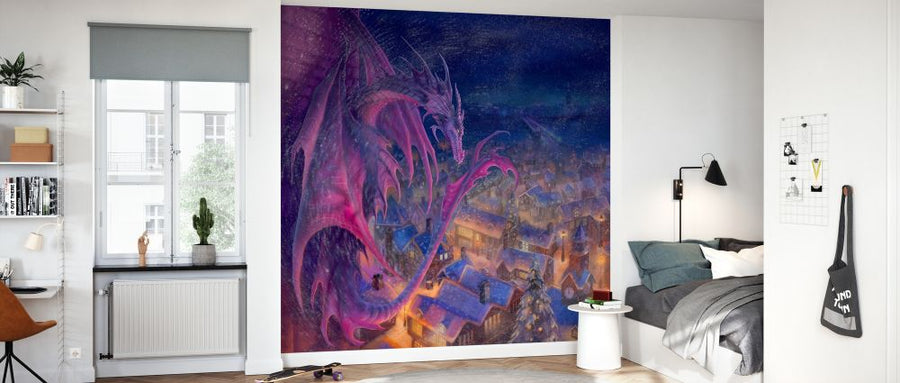 PHOTOWALL / Purple Dragon over Dickens Village (e330163)