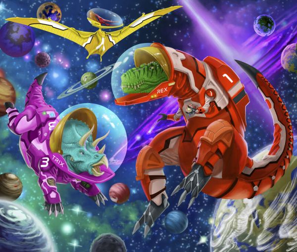 アート　ディノス PHOTOWALL / Space Dinos (e330171) | 輸入壁紙専門店 WALPA – WALPA.jp