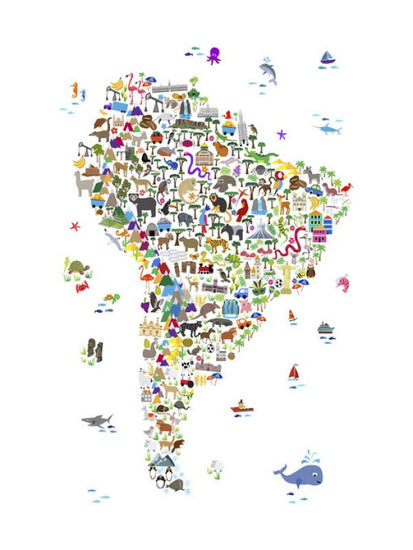 PHOTOWALL / Animal Map - South America (e330432)