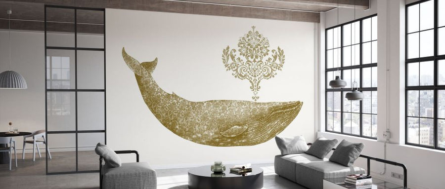 PHOTOWALL / Damask Whale Gold (e330788)