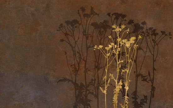 PHOTOWALL / Gold on Rust Flowers (e333198)
