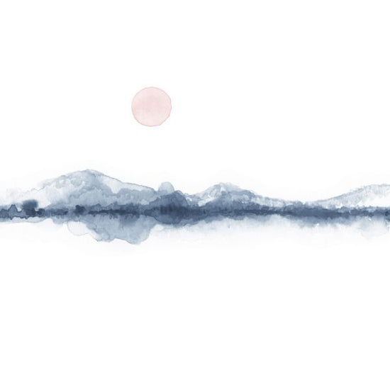 PHOTOWALL / Sunset Watercolor in Blue and Pink (e333887)
