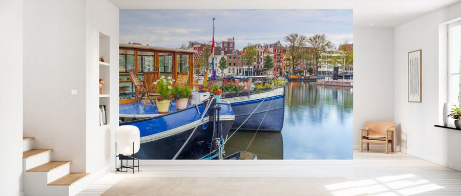 PHOTOWALL / Houseboats Amsterdam Canal (e334052)