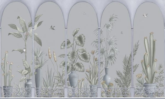 PHOTOWALL / Fairytale Terrace - Sage and Grey (e334420)