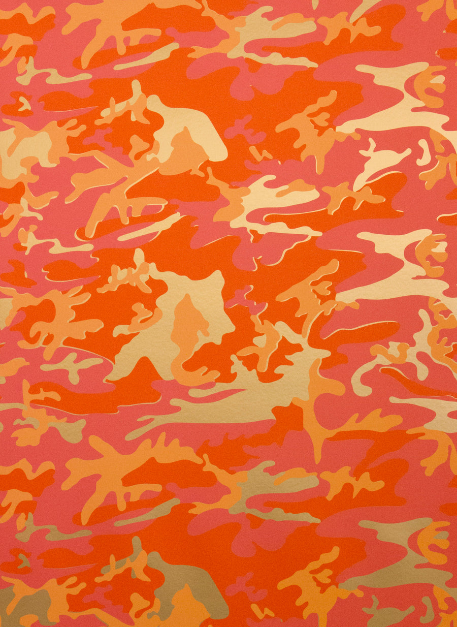 Andy Warhol / CAMOUFLAGE / Apricot on Champagne Mylar (triple roll)