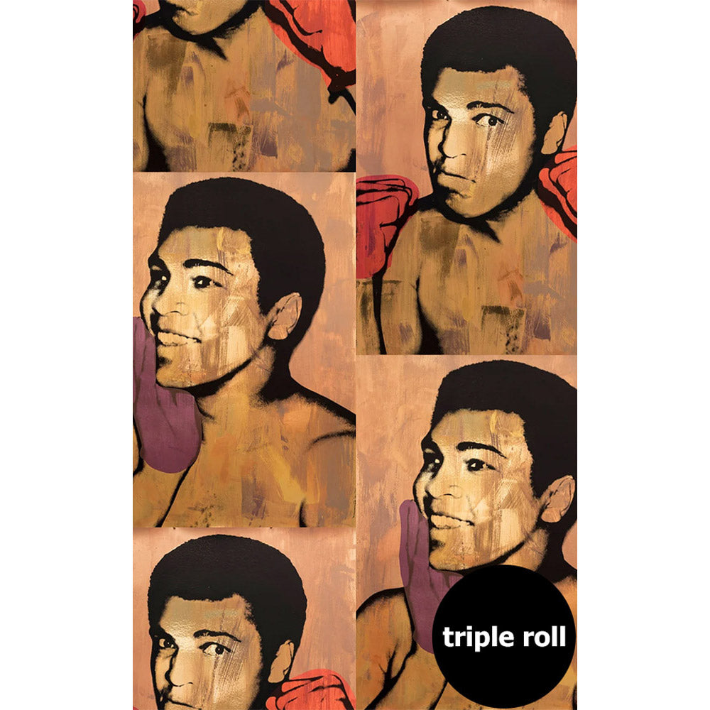 Andy Warhol / ALI / Earth on Bright Gold Mylar (triple roll