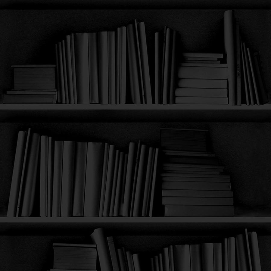 mineheart / Black Bookshelf Wallpaper WAL/024
