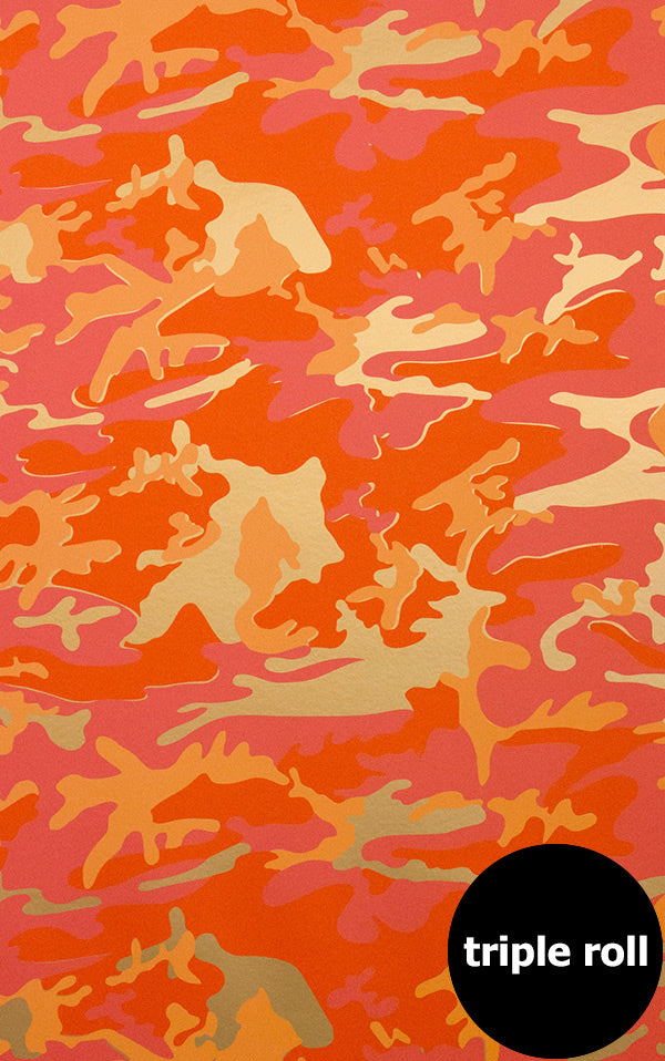 Andy Warhol / CAMOUFLAGE / Apricot on Champagne Mylar (triple roll)