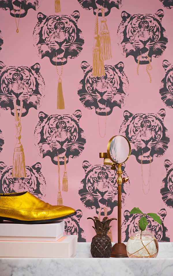 A4サンプル】 Lisa Bengtsson / Coco Tiger pink / 0111 | 輸入壁紙