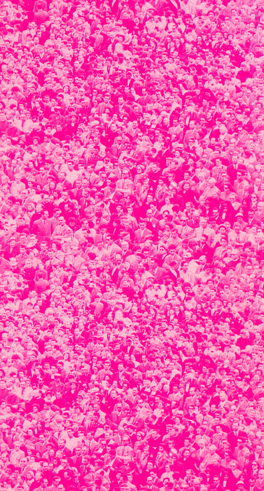 Andy Warhol / CROWD (Where's Warhol) / Aurora Pink on Ivory Clay Coated Paper (triple roll)