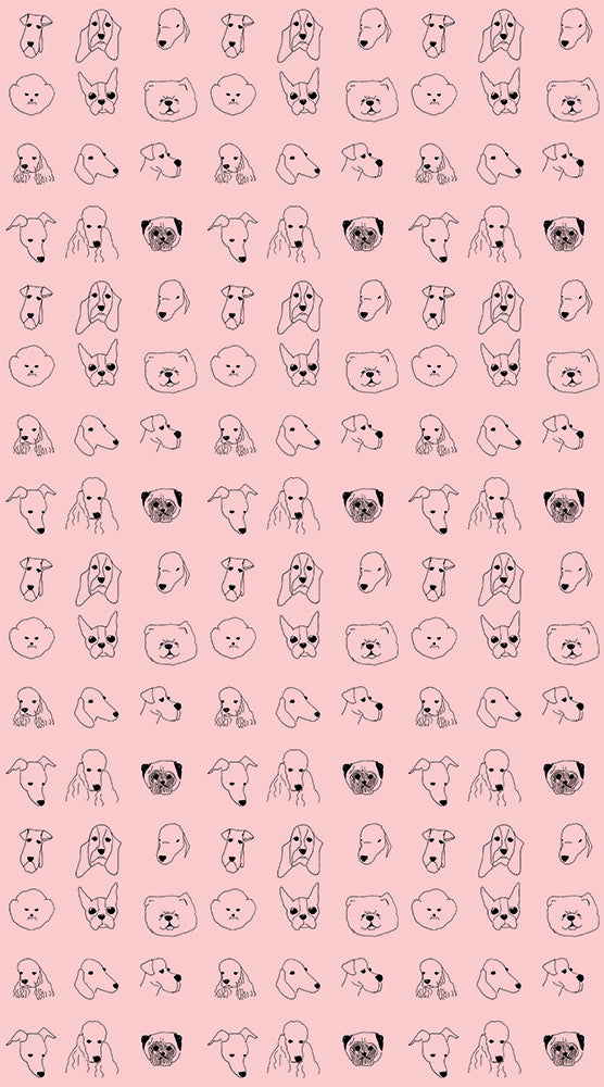 Baines&Fricker / DOGS WALLPAPER Pink