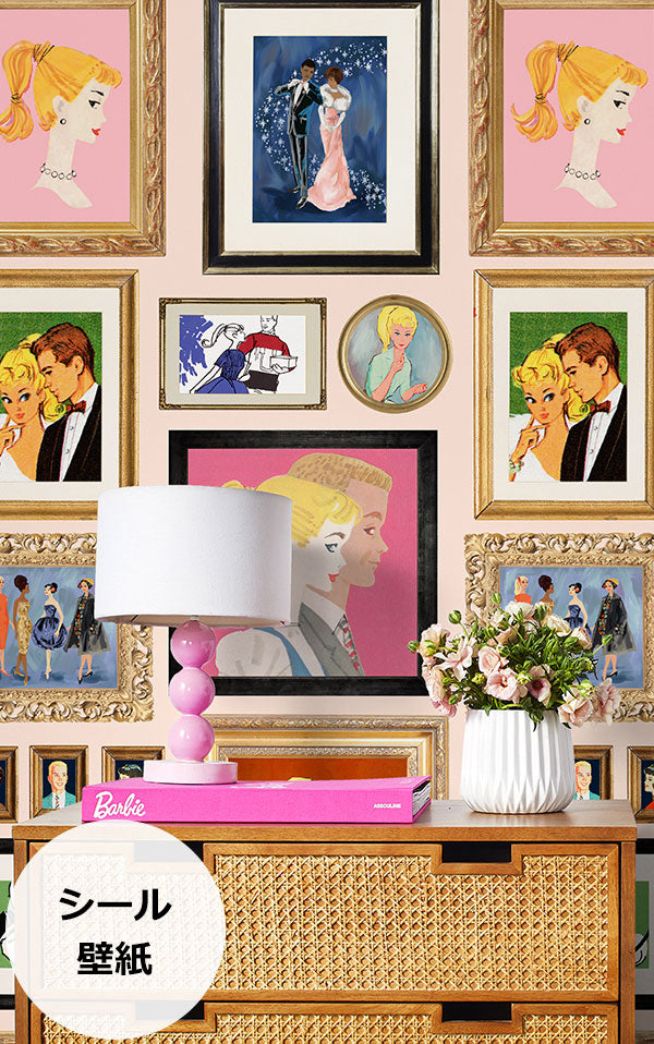はがせる シール壁紙 wallshoppe / Barbie x wallshoppe