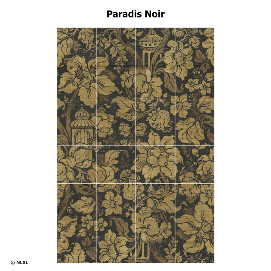 はがせる 壁紙 【Hattan Pattern】NLXL Paradis Noir HRMRV-01 フルセット(24枚セット)