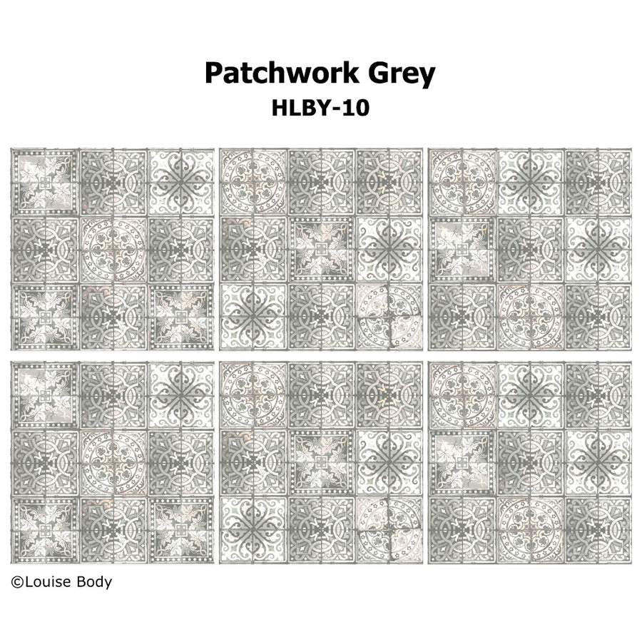 はがせる 壁紙 【Hattan Pattern】Louise Body / Patchwork Grey HLBY-10(6枚セット)