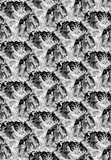 Dupenny MERMAIDS WALLPAPER / B&W
