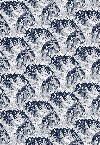 Dupenny MERMAIDS WALLPAPER / NAVY