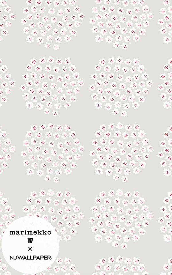 はがせる シール 壁紙 marimekko × NU WALLPAPER / Grey Puketti