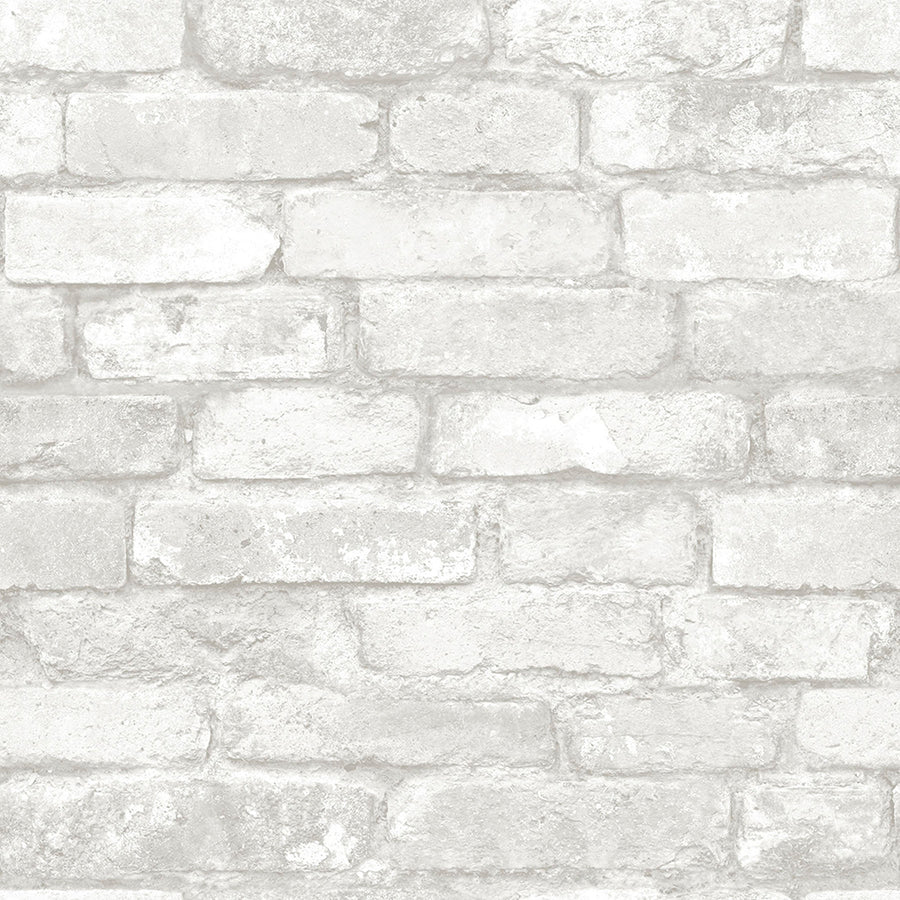 はがせる シール 壁紙 NU WALLPAPER Grey and White Brick Peel And Stick Wallpaper / NU1653(NU3010)