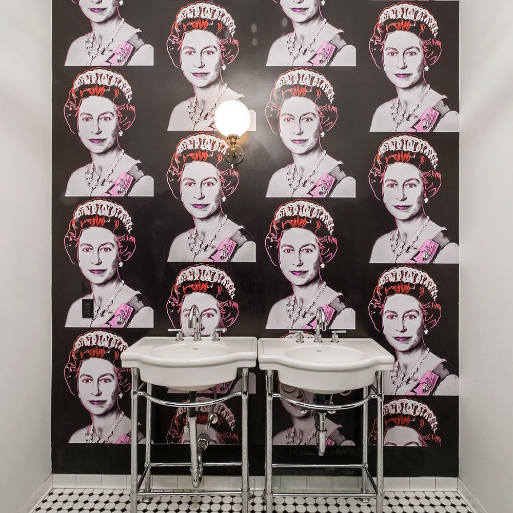 Andy Warhol / Queen Elizabeth / Neon Grey | 輸入壁紙専門店 WALPA