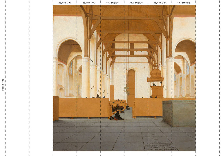 NLXL RIJKSMUSEUM WALLPAPER PRESENTED BY PIET HEIN EEK SAINT-ODULPHUS CHURCH RKS-02 (6パネル)