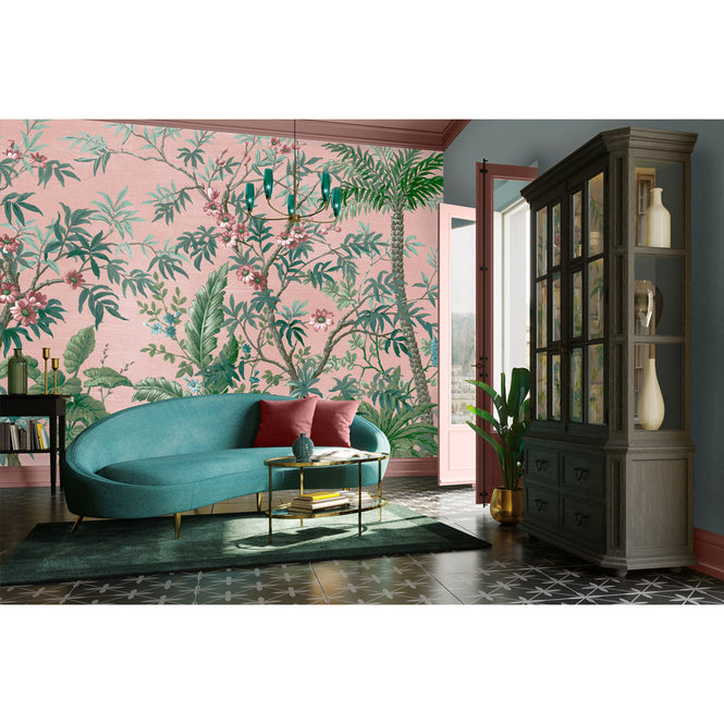輸入壁紙 Graham & Brown / THE BESPOKE COLLECTION / VINTAGE TROPICAL Blush 112436