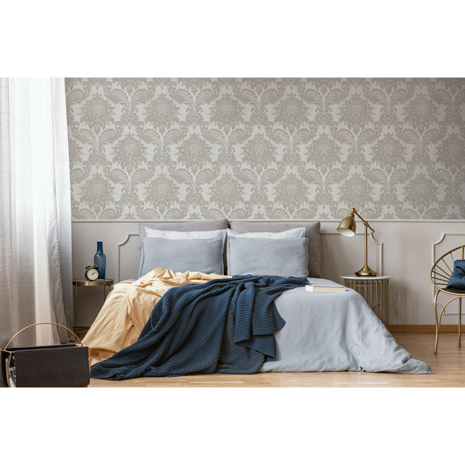 【1mサンプル】Graham & Brown / INDULGENCE / ARCHIVE DAMASK GREY 119972