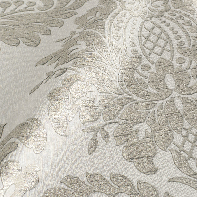 【1mサンプル】Graham & Brown / INDULGENCE / ARCHIVE DAMASK GREY 119972