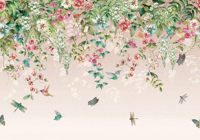 輸入壁紙 Graham & Brown / THE BESPOKE COLLECTION / ETHEREAL FLORA Blush 122040