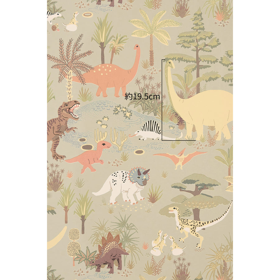 【切売m単位】Majvillan / VINTAGE JOURNEY / Dinosaur vibes Soft green 154-02