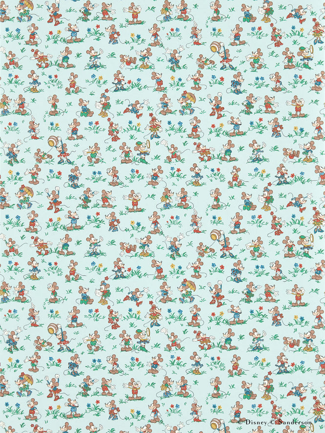 Sanderson / Disney Home X Sanderson Wallpapers / MICKEY & MINNIE / Bonbon Blue 217264
