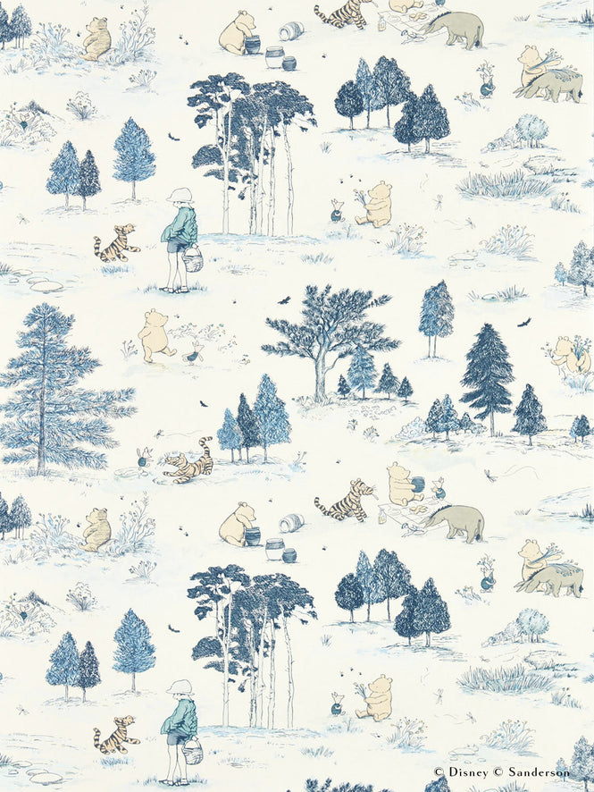 Sanderson / Disney Home X Sanderson Wallpapers / WINNIE THE POOH / Bonbon Blue 217281