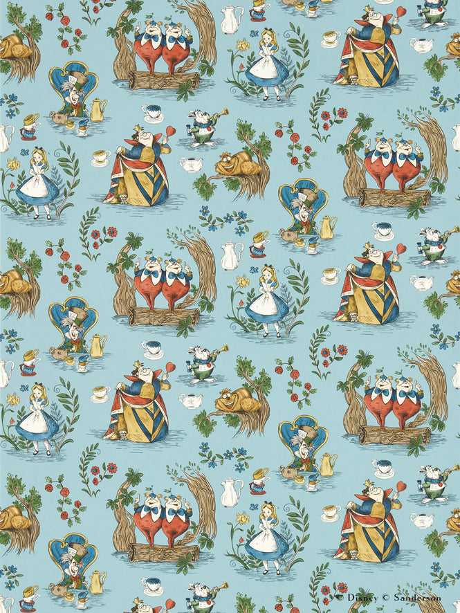 Sanderson / Disney Home X Sanderson Wallpapers / ALICE IN WONDERLAND / Puddle Blue 217286