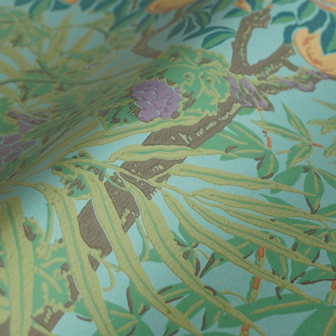 輸入壁紙 1838 Wallcoverings / V&A DECORATIVE PAPERS / MACAW Teal 2311-167-04