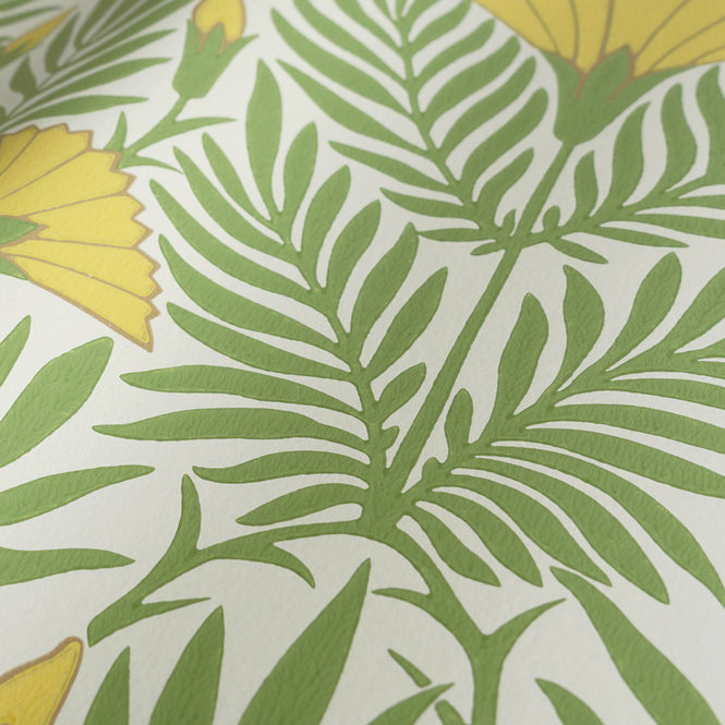輸入壁紙 1838 Wallcoverings / V&A DECORATIVE PAPERS / FLORAL FANFARE Vivid Yellow 2311-171-01