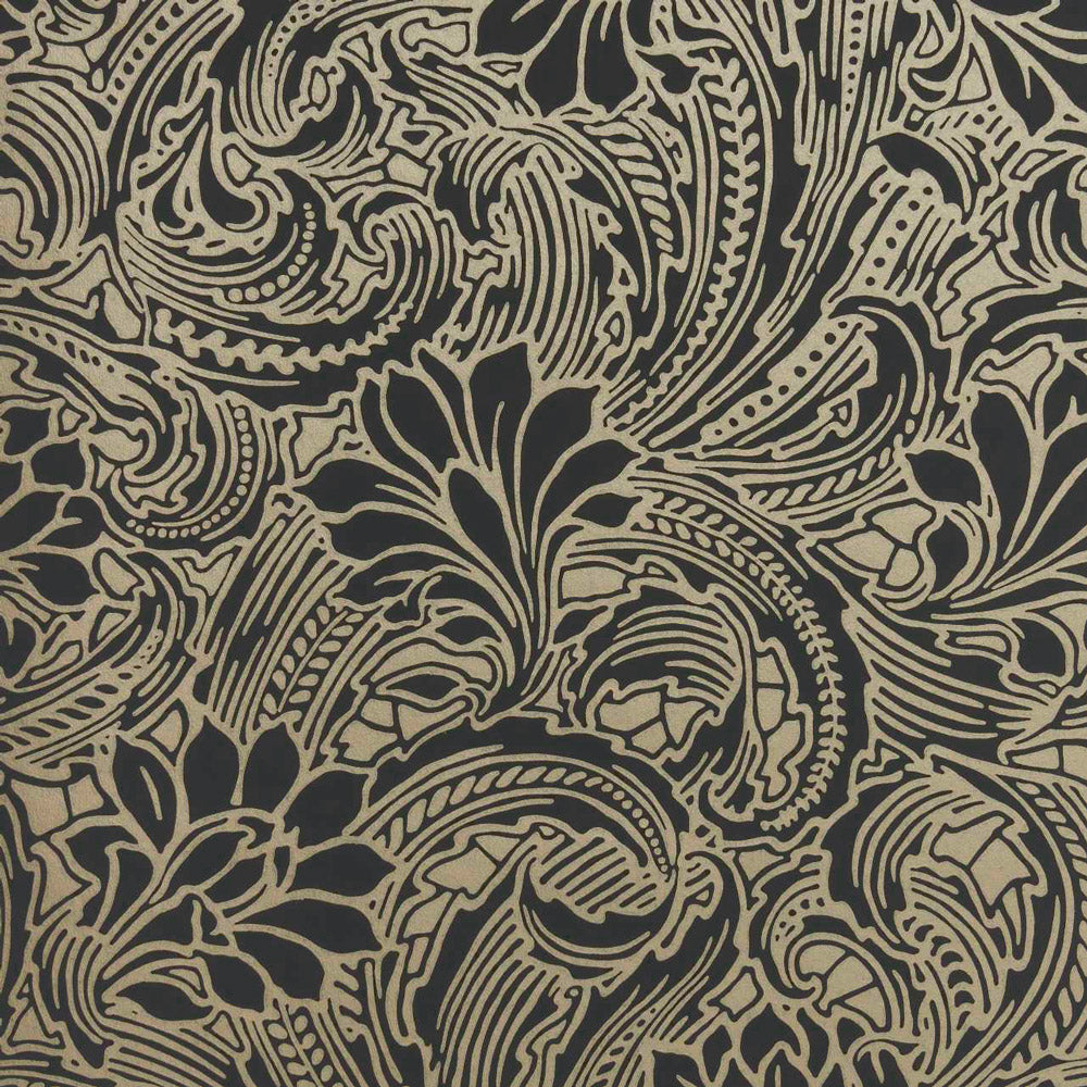 1838 Wallcoverings / V&A DECORATIVE PAPERS / EDEN Midnight Black