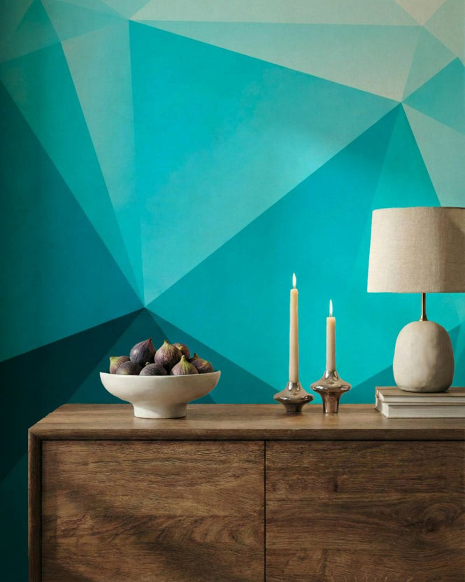 PHOTOWALL / Blue Geometric Shapes (e25004)
