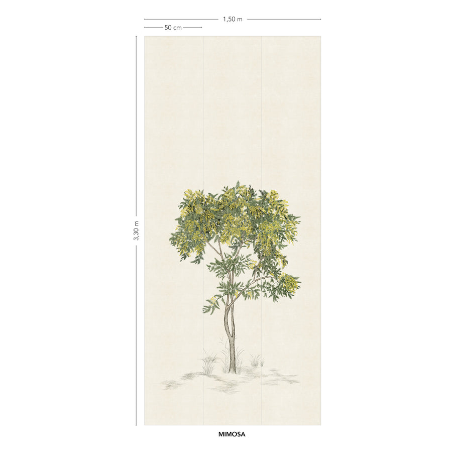 Isidore Leroy / ARBUSTES Naturel Mimosa 6248302【3パネル1セット】