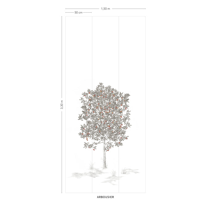 Isidore Leroy / ARBUSTES Gris Arbousier 6248313【3パネル1セット】