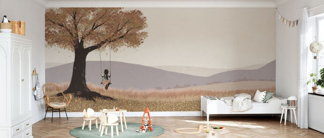 PHOTOWALL / Fall Field - Girl on a Swing II (e330223)