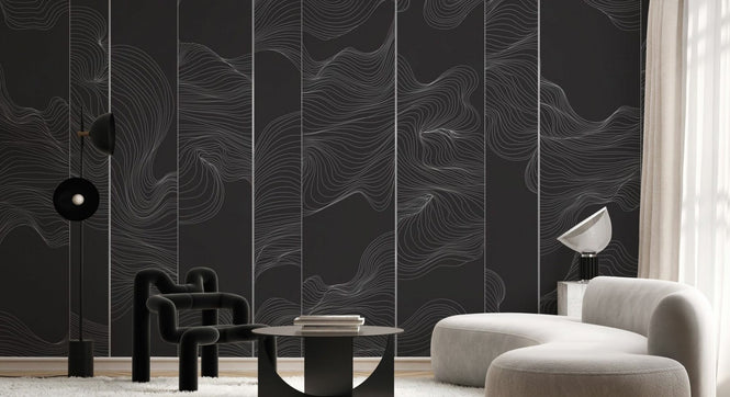 PHOTOWALL / Illuminated Lines Curved - Graphite Pearl (e84146)
