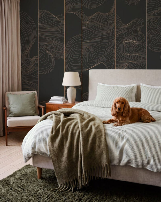 PHOTOWALL / Illuminated Lines Curved - Soft Dark (e84151)