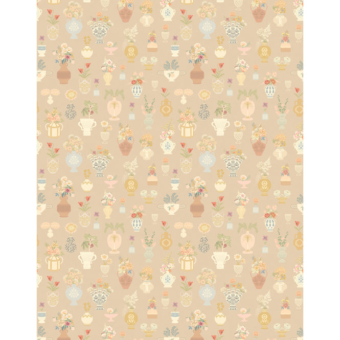 輸入壁紙 Majvillan / A sip of summer's spell / Floral Daiquiri Blush Terra 901-03【4パネル1セット】