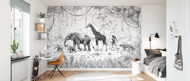 PHOTOWALL / Animal Parade - Black and White (e92654)